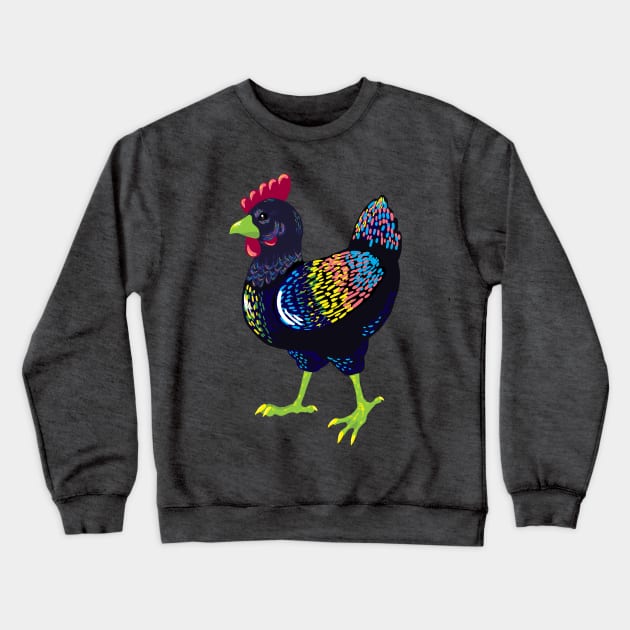 Disco Chicken Crewneck Sweatshirt by Yukiimomo